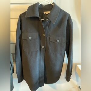 Good American Black Jacket Shacket, Size 1/2 (Medium)